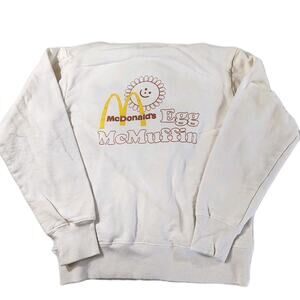 Hoodie McDonald's Egg McMuffin White Sz S Long Sleeve Graniph Collab Japan Anime